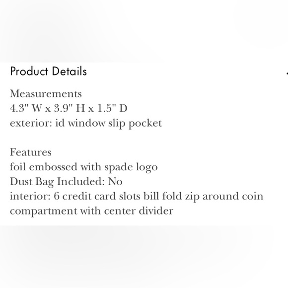 NWT Kate Spade Black Cameron Small Bifold Wallet - Picture 6 of 6